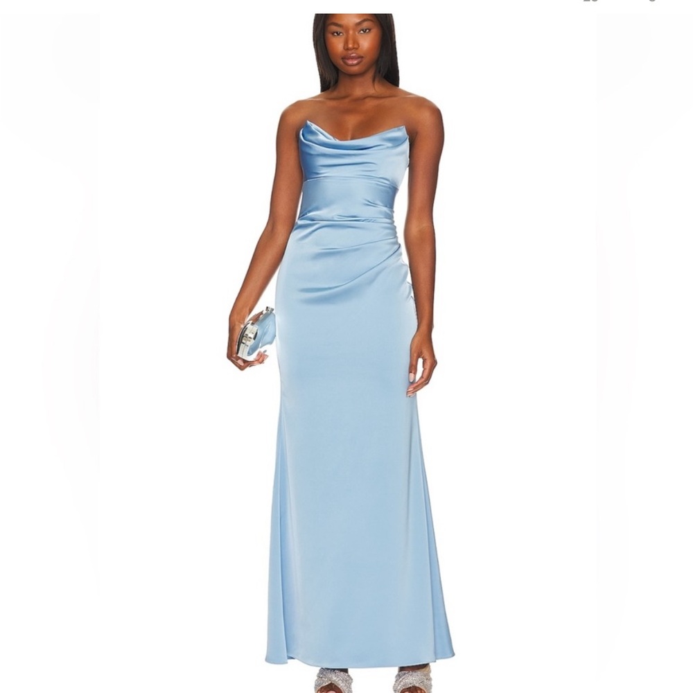 Katie May x Revolve Taylor formal evening gown: French blue